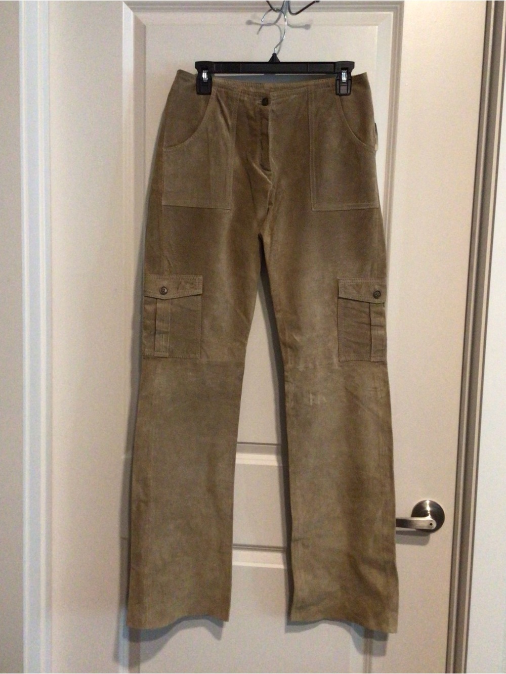 NWT Wilsons Leather Women's Vintage 90’s Tan Suede Flare Cargo Pants